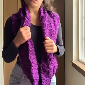Handmade Purple Knit Infinity Scarf